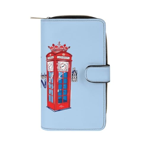 London Souvenir Funny RFID Blocking Wallet Slim Clutch Organizer Purse with Credit Card Slots for Men and Women