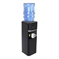 Top Loading Water Cooler Dispenser for 5 Gallon Bottles, 3 Temperatures with Hot, Room & Cold Spouts, Water Cooler with Child Safety Lock, LED Display with Empty Bottle Alert (Black)