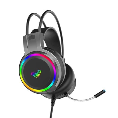 AULA S608 Wired Gaming Headset | RGB Lighting Effect with Stereo ...