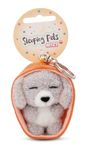 Schlüsselanhänger Sleeping Pets Hund Pudel grau