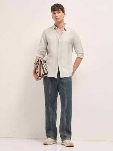Image of THE BEAR HOUSE Men's Blue Slim Fit Cotton Checkered Shirt