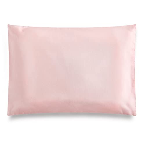 Tillyou Toddler Bed Pillow With Pillowcase,100% Soft Cotton Baby Pillow For Sleeping,Kids Travel Pillow With Case, 13”X18”,Pink #TOP15