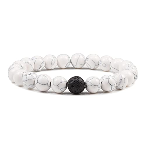 schwarzes Lava -Steinstein -Armband Paare Entfernung Onyx Perlen Armbänder für Frauen Männer Energie elastisches Handgelenk
