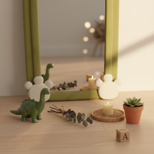 Image of APRODZ Full Length Bear Dressing Mirror | Floor Standing Full Body Mirror with Cute Bear Frame | Decorative Bedroom & Clothing Store Fitting Mirror for Home, Kids Room & Studio