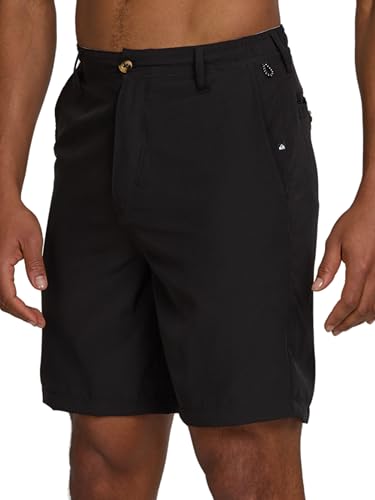 Quiksilver Shorts for Men Big and Tall, Hybrid Stretch Amphibian Quick Dry Short Black