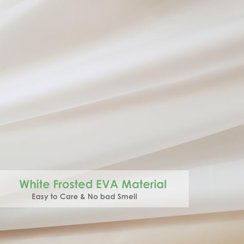 Image of White Plastic Shower Curtain Liner 70 x 74 Inch, Medium Weight Peva Vinyl Frosted Shower Liner for Bathroom, Waterproof