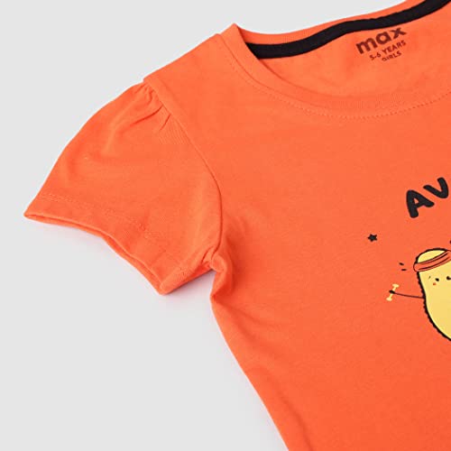 Image of Max Girl's Printed Round Neck Regular Fit T-Shirt