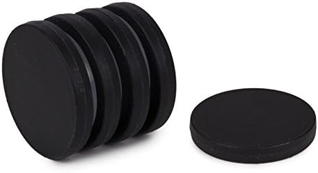 Unbreakable 1.3 Inch Magnet Discs, Polypropylene Coated Neodymium - Powerful Magnets for Fridge, Office, DIY Crafts - 1/8" Thick - 5 Pack