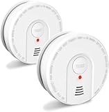 ZYTA 10 Jahres Rauchmelder für Zuhause - Feuermelder mit 5-Jahre ersetzbarer Batterie, Test-/Stille-Taste, LED-Indikator, batteriebetrieben (2-Pack)