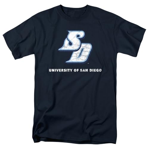 University of San Diego Distressed Primary Unisex Adult T Shirt Navy Large