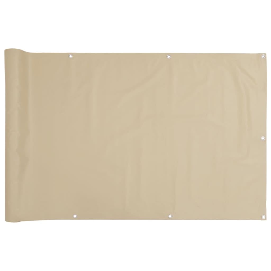 vidaXL Balcony Screen Oxford Fabric 90x600 cm Beige