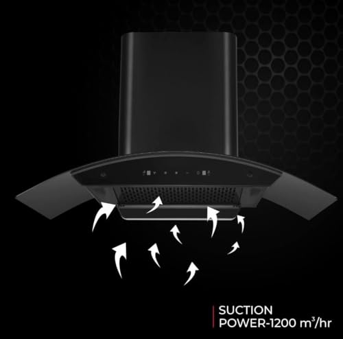 Image of Topaz DLX Kitchen Chimney, 90 cm, 209W, 1500 m /Hr, Touch Control, LED Illumination