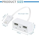 1 Pcs BT Telephone Splitters 2 Way Sockets, Splitter UKTelephone Adapter, UKTelephone RJ11 Male Plug to Double Female Socket Extender, for UKLandline Telephone FAX Modem Cable Adapter and Converter - Image 2