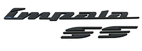 Image of 2Pcs 94-96 Impala Ss Rear Quarter Panel Emblems 3D Letter Badge Car Decal Nameplate Replacement for SS (Glossy Black)