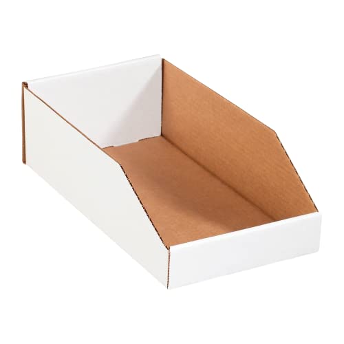 Aviditi Cardboard Storage Bins, Open Top Bin Box, 24" L X 8" W X 4-1/2" H, 50-Pack | Small For Inventory, Organization, Parts, Garage, Warehouse Or Home Cubby, Oyster White 24X8X4.5 Binmt824 #TOP28