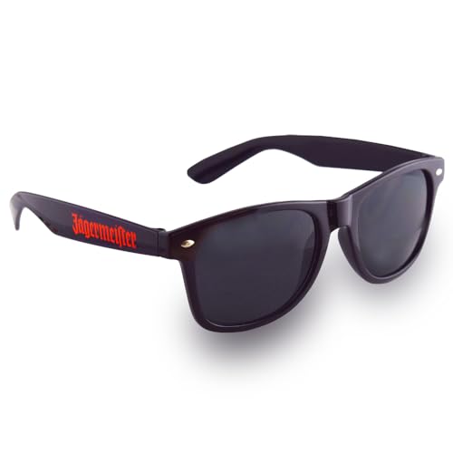 Jägermeister Originale Sonnen-Brille in schwarz mit Logo Schriftzug in orange