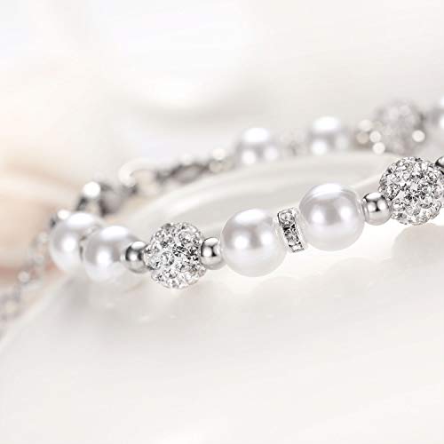 Flower Girl Bracelet Heart Pendant Rhinestone Charm Pearl Bracelet Girls Jewelry Wedding Gifts4