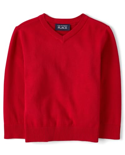 Image of The Children's Place Baby Boys' and Toddler Long Sleeve V-Neck Pullover Sweater