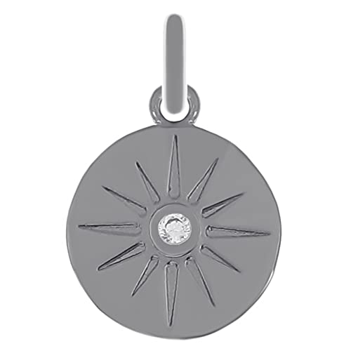 Pendentif en argent 925 rhodié et oxyde de zirconium collier femme neuf