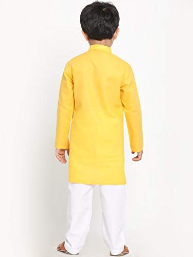 Image of JBN Creation Boys Cotton Blend Kurta Pyjama Set - Ethnic Elegance for Festivals | Comfortable Classic Collar Full Sleeves Kurta for Kids