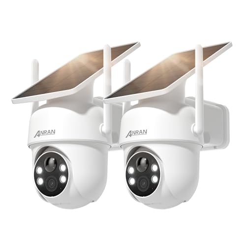 ANRAN 5MP Caméra Surveillance WiFi Extérieure sans Fil, Panneau Solaire Intégré, Caméra IP sur...