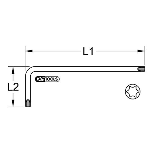 KS Tools 151.2354 TX-Winkelstiftschlüssel,kurz,T55, Colour - Image 2