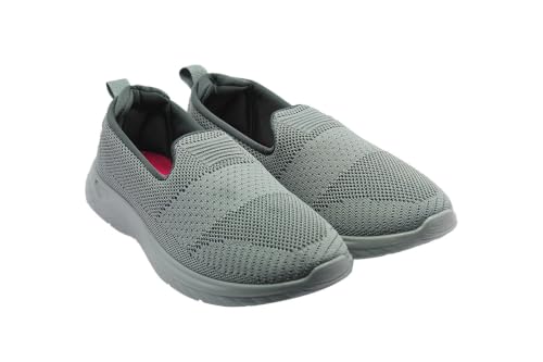 Image of WalkLine Women's Slip-On Walking Shoes | Lightweight Knitted Mesh Casual Sneakers | Soft PU Sole Comfortable Loafers | Breathable Running, Gym, Travel Shoes for Women