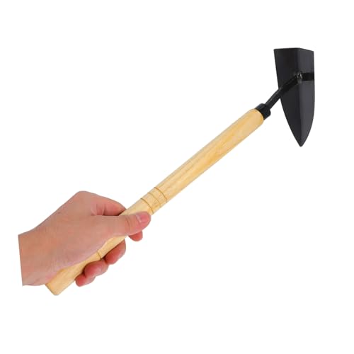 Azada triangular pequeña para jardinería con mango de madera miniatura 5