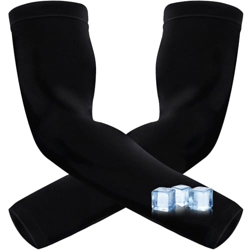 AZOI Arm Sleeves for Men Women – Cooling UV Sun Protection UPF 50+ Compression Sports Sleeves for Outdoor, Tattoo Cover Up (1 Pair)