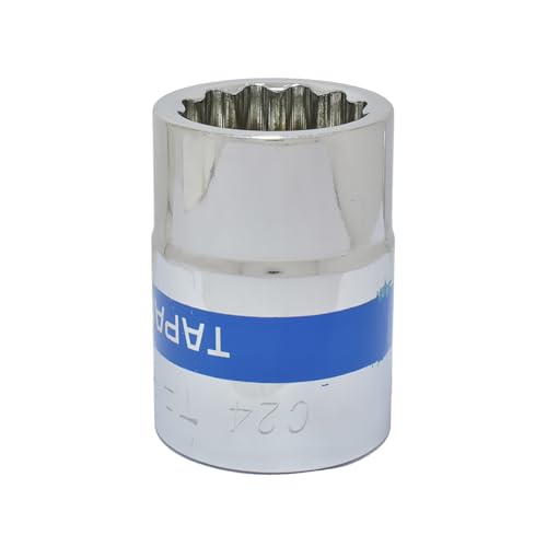 TAPARIA Socket made of Chrome Vanadium Steel 6 Point Deep/Long Socket (Silver), C24 of 3/4" (19mm) Square drive size, Suitable for Automobile, Industrial, Fabrication, Professional & Home Use