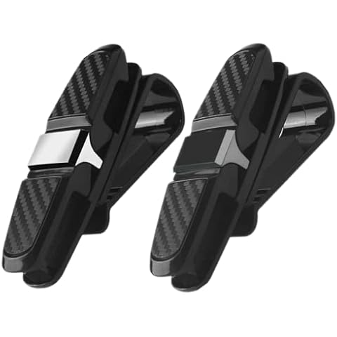 FZLANQ 2 PCS Glasses Holder for Car durable Sun Visor Sunglasses Ticket Card Clip Holder for Holding Eyeglasses Cards Tickets Cover