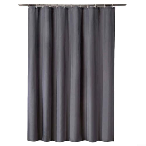 Rideau de douche renforcé avec crochets, couleur gris foncé, imperméable et doux, parfait pour une utilisation dans la salle de bain dans différents...