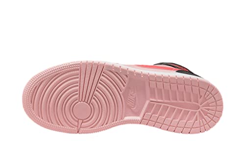 Nike boys Air Jordan 1 Mid Grade School, Atmosphere/Infrared 23 Black, 7 Big Kid