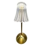 Gold Portable LED Table Lamp,USB Rechargeable Bedroom Desk Lamp 3-Level Brightness Night Lamp TD009
