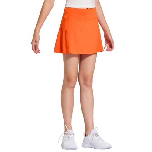 Image of FitsT4 Sports Girl's Golf Skirt Adjustable Waist Active Tennis Skort UPF50+