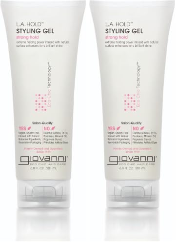 Image of Giovanni Organic Hair Gel-L.A. Natural Extra Firm Holding (6.8 oz Gel) (Pack of 2)