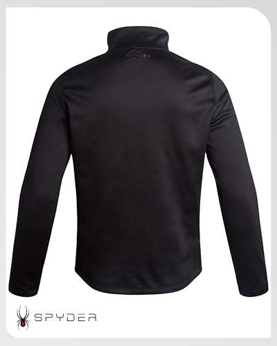 Image of Spyder Mens Fleece Jacket - Polar Fleece Suede Mens Jacket Lightweight UPF 30+ Athletic Zip Up 2 Way Stretch Coat for Men