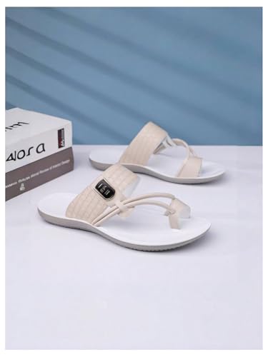 Image of GORGLITTER Men's Leather Sandals Slide Beach Outdoor Round Flip Flops Slip On Slippers