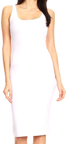 Vestito Longuette Senza Maniche Elasticizzato a Matita