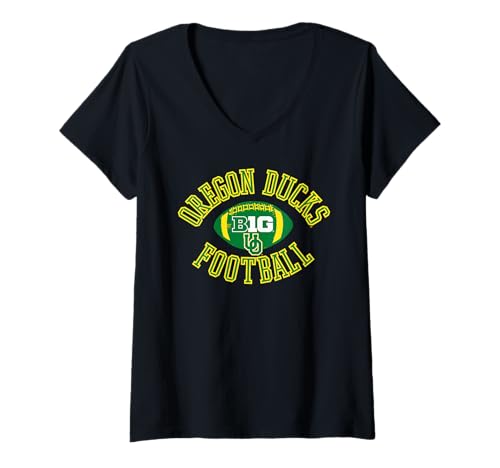 Womens Oregon Ducks Big 10 Football Huddle Officially Licensed V-Neck T-Shirt