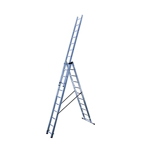 Echelle Transformable 3 Plans 3x11 échelons 7m/7,8m en Aluminium Hailo HobbyStep