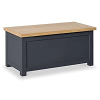RoselandFurniture Blanket Box, Ottoman Shoe Storage Bench Chest | Large Contemporary Painted Solid Wooden Trunk or Toy Box for Bedroom, Hallway or Kids Room, Fully Assembled