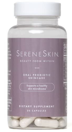 Microbiome Labs SereneSkin Probiotics - Clear Skin Probiotic Supplement for Adults & Teens - Probiotic Skin Care Shown to Help Reduce Fine Lines & Alleviate Non-Cystic Acne (30 Capsules)