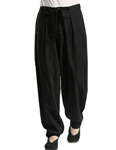 Pantalon en lin pour homme Youlee léger et fluide à cordon