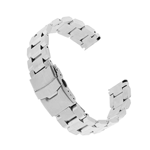 Image of Silver Stainless Steel Watch Band Strap Bracelet Double Clasp Links 20mm | Watches, Parts & Accessories | Wristwatch Bands