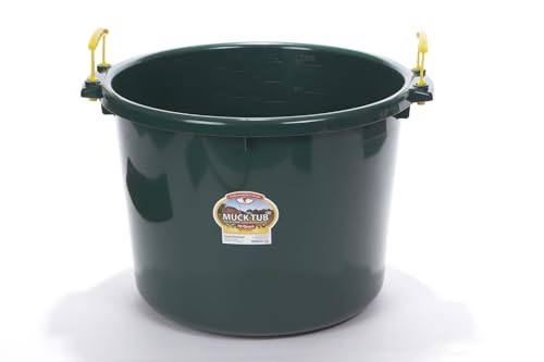 Little Giant Plastic Muck Tub | Durable & Versatile Utility Bucket with Handles | Muck Bucket | Durable Handles | 70 Quart | Green