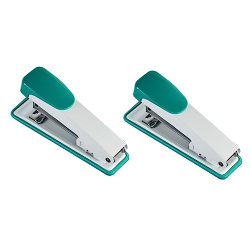 KICHOUSE 2pcs Metal Office Stapler Standard 24/6 Desktop Stapling Tool for School and Office Supplies Random Color