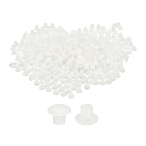 Image of uxcell 2000Pcs Screw Hole Plugs, 5mm(3 /16 inch) Dia Plastic Round Button Plugs Snap in Locking Hole Covers Flush Type Caps for Furniture Cabinet, Transparent