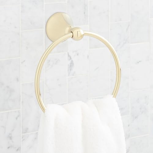 Signature Hardware 955109 Traditional 6-7/8" Wall Mounted Towel Ring - Polished Brass