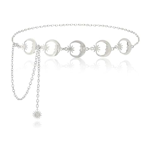 QttvbTna Adjustable Moon Star Waist Chain Belt Cover